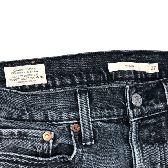 Levi's Premium Wedgie Raw Hem Jeans | Grey | Size 27 Waist - Picture 6 of 8